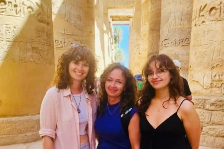 Polish tourists visiting Karnak Temple complex in Luxor with WawelEG agency